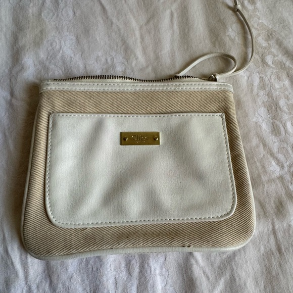 Chloé Makeup White and Tan Canvas Women's Bag - Picture 1 of 3